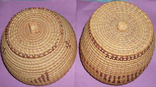 2 Hand Woven African style Basket-pots