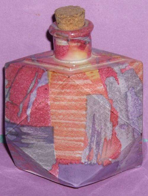 Small Colourful Glass Bottle with wooden Cork