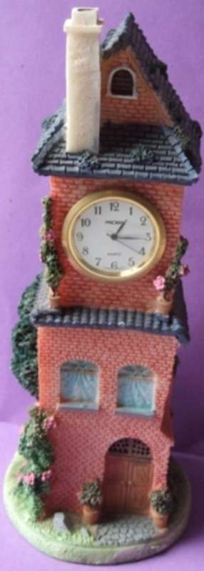 beautiful amazing breath-taking gift present ornament clock home tower church decor display decorative time polystone hand casted craft art painted paint detail fine finely detailed village town made craftsmen battery small mini office lounge bedroom birthday valentines day antique hard to find quality palace castle woman women collect collection collector fine bid buy now auction bargain low price cheap wednesday tuesday friday weekend must have item crazy wacky colourful colour 