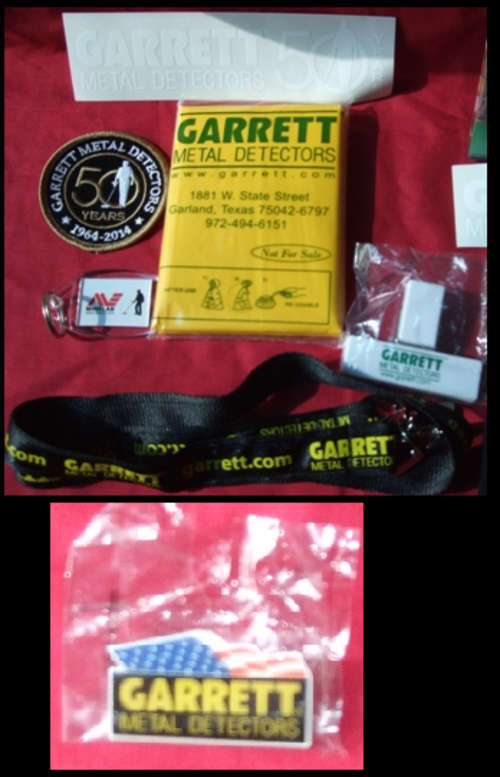 Metal Detectors detect detecting gadget gadgets bulk lot Collection Set Contains Stitch on Metal Detecting badge AV Minelab Keyring holder 50 years detecting sticker White Garrett Metal Detecting bag clip Garrett Metal Detectors Lanyard  Garrett Metal Detectors Pin Badge yellow re-useable foldable compact rain protect Poncho  Black Beenie DVD strat begin beginner started How to find Gold with Minelab drawstring black bag backpack or shoulder bag finds bid buy now must have collector collect collection whole sale bargain edition item low price cheap birthday promotion promotional birthday christmas valentines day gift present crazy tuesday wacky wednesday snap friday weekend special auction