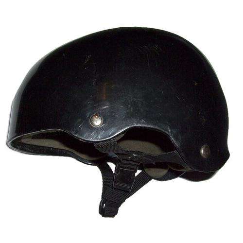 Protective Black Gloss Skateboard and Rollerblade Helmet with Adjustable Straps