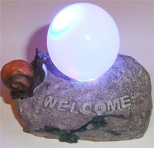 Adorable Hand-Painted 10.5cm Multi-Color LED Globe Orb Night Light Ornament with Red Snail