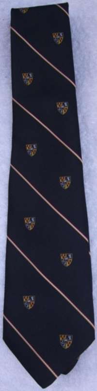 Dark blue fancy striped picture emblem unknown business memoribillia Tie clothing apparel assecories men man antique length accesories ties gift present christmas valentinesday birthday beautiful collect collection collector edition secondhand cotton polyester bargain low price cheap sale last only stock must have bid buy now closing soon crazy tuesday wacky wednesday snap friday weekend specials deal auction label winter men's Comme Soie by Cravateur width normal