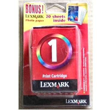 **Crazy Clearance Sale** Lexmark Color Ink Cartridge No. 1 | 18C0781E with 20x Photo Paper Sheets