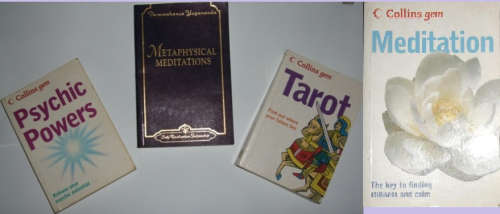 3 Collins Gem Pocket Books + 1 other: Meditation, Psychic Powers, Tarot & Metaphysical Meditations