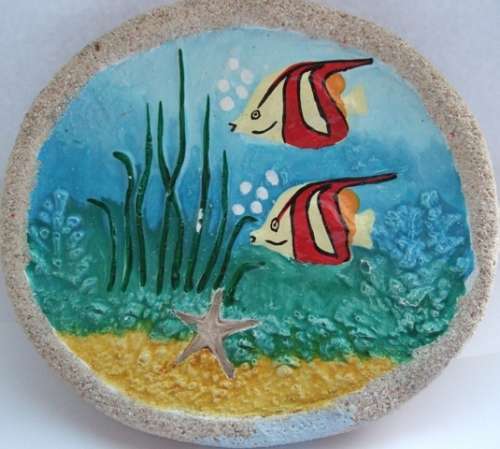 Beautiful sand coated painted Ocean Wall Hanging