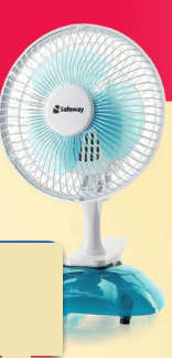 Safeway mini clip on desk fan air small new 15cm size box original box brand clicks white blue stand oscillating adjustable head appliance w wattage 15w 3 prong plug speed setting convenience portable Air-conditioners save Home high quality Cooler Cooling Plastic wind  present birthday valentinesday christmas new year holiday mothersday fathersday closing soon must have bid buy now crazy tuesday wacky wednesday snap friday weekend special auction cheap low price bargain sale