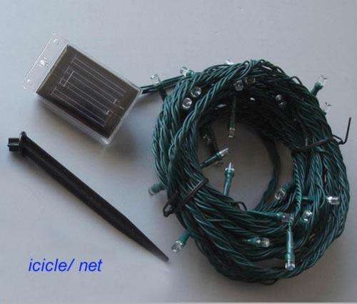 L.E.D SOLAR POWERED GARDEN STRING LIGHTS (7M) 50L.E.D.S - white/multi colour