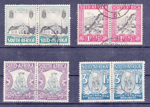 Union of South Africa 1933 used Voortrkker memorial fund with variety. View scans