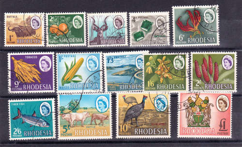 Rhodesia full set of QE2 used, clean set not hinged ,  View scans