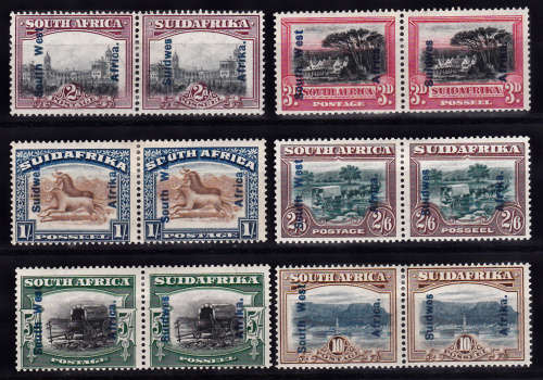 SWA 1926-27. PICTORIALS OF SA OVERPRINTED, set, MH, Flaw on 2d,  CV R 8,710.00, View scans