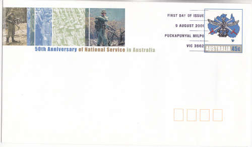 AUSTRALIA, 2001. 50th ANNIV of NATIONAL SERVICE, FDC, view scans