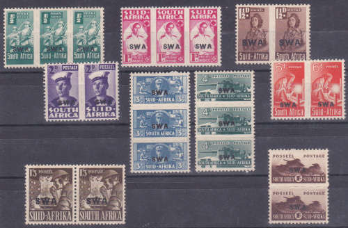 SWA 1943-1944. WAR EFFORT- REDUCED SIZE, MH, CV R670.00, view scans.