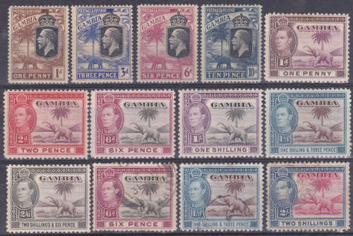 GAMBIA SELECTION KGV and V1, used and mint, hinged to 2/6, CV+/- R 730.00, view scans