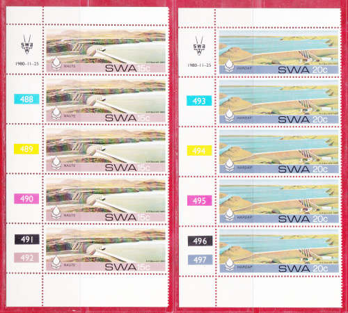 SWA 1980, 25 Nov. Water Conservation Dams, set controls, MNH, CV R 50.00 view scans