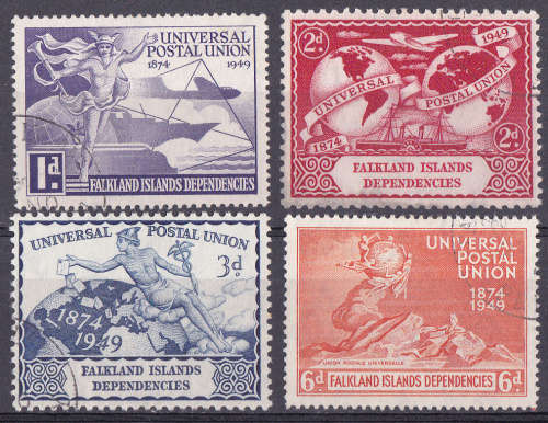 FALKLAND ISLANDS DEPENDENCIES 1949, 10 Oct. 75th Anniv of UPU. CV +-R 293.00 view scans