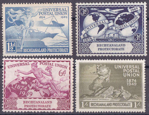 BECHUANALAND 1949, 10 Oct. 75th Anniv of the Universal Postal Union. CV R  54.00 view scans