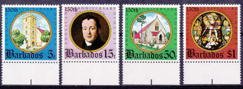 BARBADOS 1975, 29 July. 150th ANNIV of ANGLICAN DIOCESE, set, MNH, CV +/-R 30.00 view scans