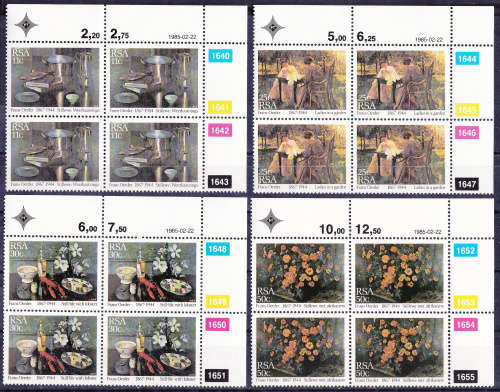 RSA 1985, 22 Feb. PAINTING by FRANS DAVID OERDER, set controls, MNH, CV R 40.00 view scans
