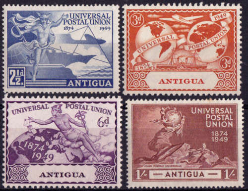 ANTIGUA 1949. 10 Oct. 75th Anniversary of U.P.U., set of 4, unused. CV +/-R  65.00 view scans