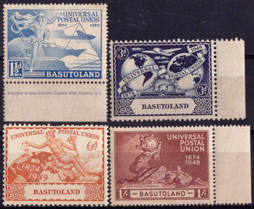 BASUTOLAND 1949. 10 Oct. 75th Anniversary of U.P.U., Mint set of 4. CV +/-R  65.00 view scans