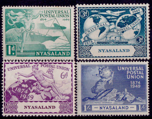 NYASALAND,1949, 21 Nov. 75th Anniv of U.P.U., set, mint. CV+- R 49.00 view scans