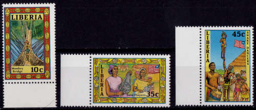 LIBERIA 1988, 30 Sept. CULTURE, set, MNH, CV+/- R 40.00 view scans