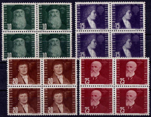 FUERSTENTUM 1948-1950, 24 Nov. PIONEERS OF FLIGHT, blocks, MH, CV +/-R 6,657.00 view scans