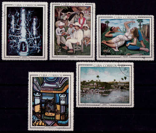 CUBA 1967, 27 Feb. NATIONAL MUSEUM EXHIBITS-PAINTINGS, set, UNH, +/-R 55.00 view scans