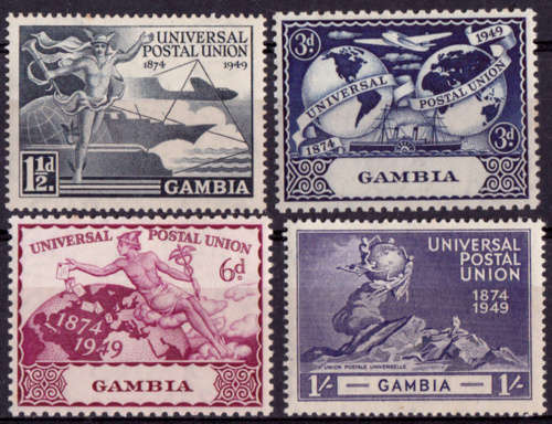 GAMBIA. 1949, 10 Oct. 75th Anniversary of UPU, set, mint, CV +-R 55.00 view scans