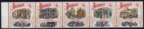 AUSTRALIA 1990, 12 July. 200th ANNIV COLONIZATION, strip of 5, MH, CV +/-R 40.00 view scans