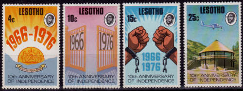 LESOTHO 1976, 4 Oct, 10th Anniv of Independence, set, MH, CV +/-R 30.00 view scans