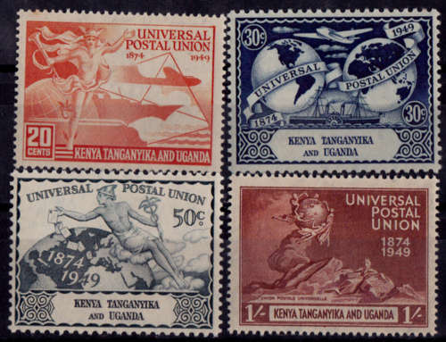 KENYA UGANDA & TANGANYIKA 1949 10 Oct, 75th Anniversary of UPU, set, mint, CV +-R  41.00 view scans