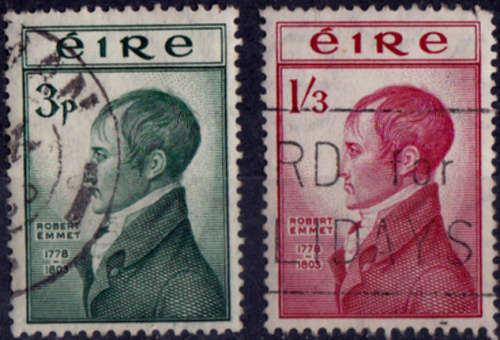 IRELAND 1953, 21 Sept. ROBERT EMMET, set, UH, CV +/- R 245.00 view scans