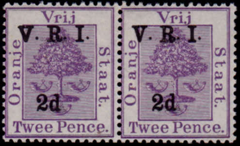 ORANGE FREE STATE, 1900. Pair with UNCATALOGUED VARIETIES, MNH, CV R ??.00 view scans
