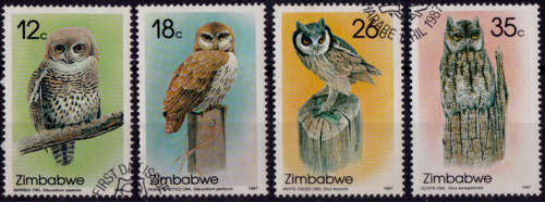 ZIMBABWE 1987, 15 April. OWLS, set, UNH, CV +/- R 160.00 view scans