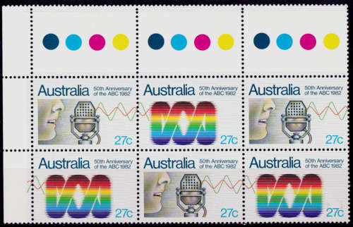 AUSTRALIA 1982, 1 July. 50th ANNIV of the ABC, block, MNH, CV +/-R 25.00 view scans