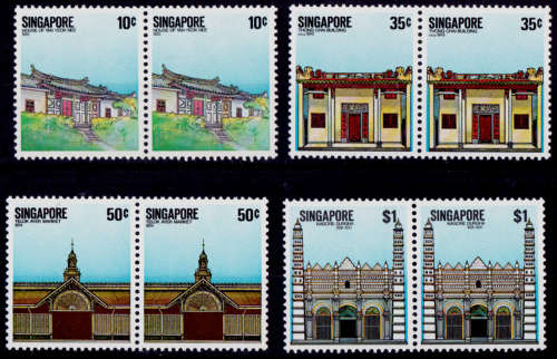 SINGAPORE 1984, 7 June. National Monuments, set in pairs, MNH, CV +/-R 80.00 view scans