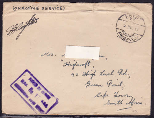 EGYPT, ON ACTIVE SERVICE ENVELOPE, view scans.