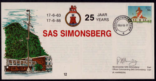 RSA 1988, 17 June. 25 YEARS SAS SIMONSBERG, 1963 - 1988, view scans.