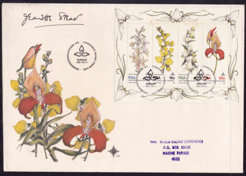 RSA 1981, 11 Sept. 10th WORLD ORCHID CONFERENCE, Signed Commemorative Envelope, view scans.