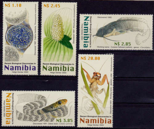 NAMIBIA 2003, 24 Feb. Recent Biological Discoveries, set, MNH, CV R 118.50 view scans