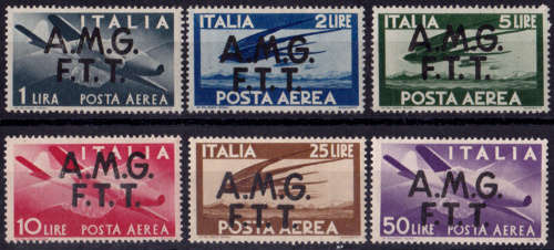 ITALY 1947, 1 Oct. Airmail - Italy 1945 stamps overprinted, set, MH, CV+/- R 629.00 view scans