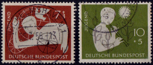 GERMANY 1956, 21 July. Charity for Youth Hostels, set, UNH, CV+/- R 179.00 view scans