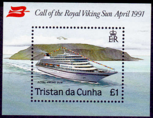TRISTAN DA CUNHA 1991, 1 April. Visit `Royal Viking Sun`, mini sheet, MNH, CV +/-R 149.00 view scans
