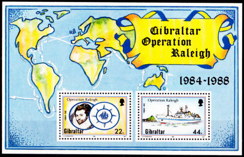 GIBRALTAR 1988, 14 Sept. Operation Raleigh, minisheet, MNH, CV +/-R 74.50 view scans