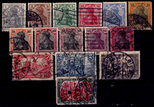 GERMANY 1905-1911. Germania and Local Motifs, UH, CV +/-R 470.00 view scans