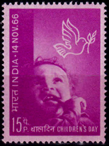 INDIA 1966, 14 Nov. Children`s Day, single, MNH, CV +/-R 11.00 view scans