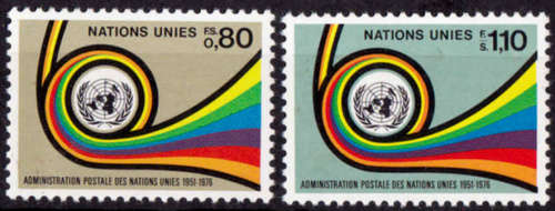 UN GENEVA 1976, 8 Oct, 25th ANNIV of UN MAIL, set, MNH, CV +/-R 142.00 view scan