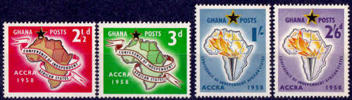 GHANA 1958, 15 April. 1st CONFERENCE INDEPENDANT AFRICAN STATES, set, MH, CV +/-R 19.00 view scans